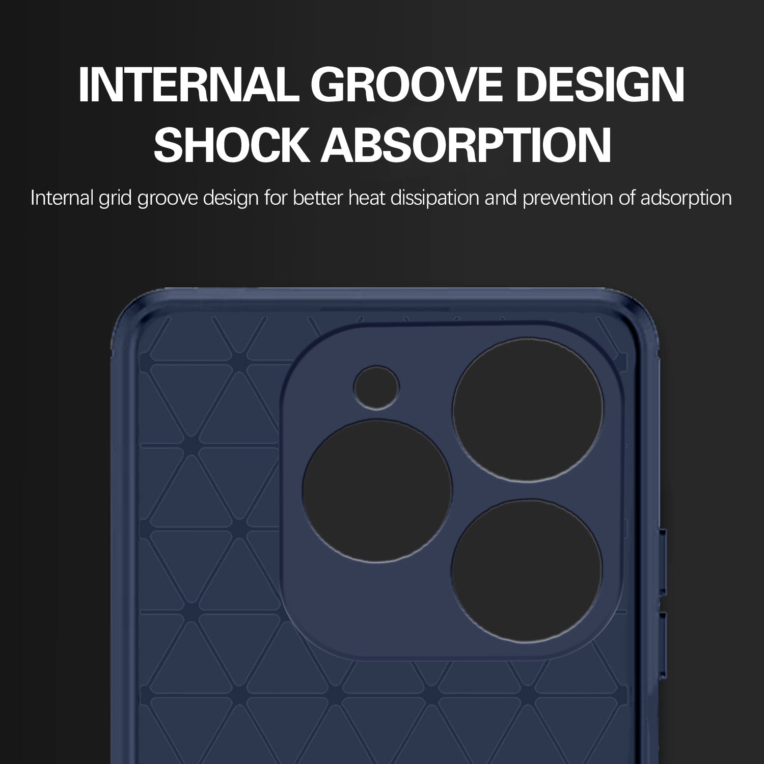 Pikkme Tecno Spark 20 Pro  Hybrid Carbon Fiber Back Cover (Blue)