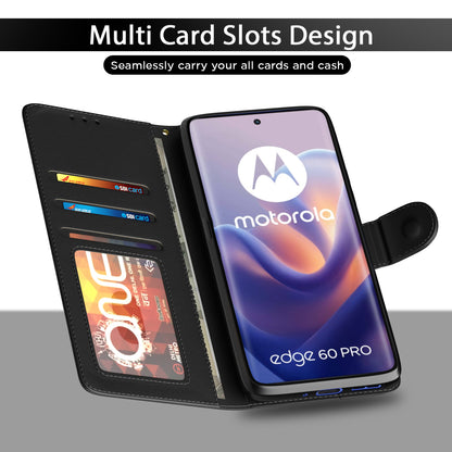 Pikkme Motorola Moto Edge 60 Pro 5G Vintage Flip Cover (Black)