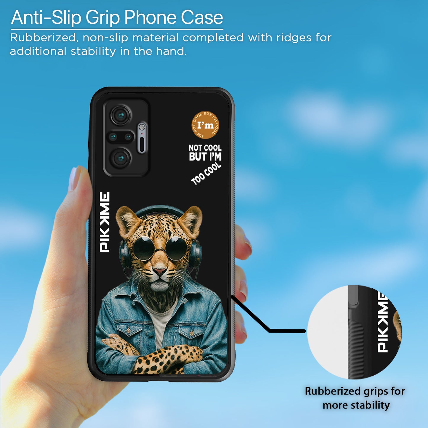 Pikkme Back Cover Pc Tpu + Printed Cool Funky Stylish Black Leopard Swag Raised Edges Camera Protection |Bumper Case For Redmi Note 10 Pro (Design 04)