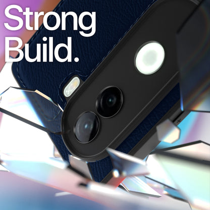 Pikkme Vivo V40e / iQOO Z9s 5G Leather Back Case | Blue