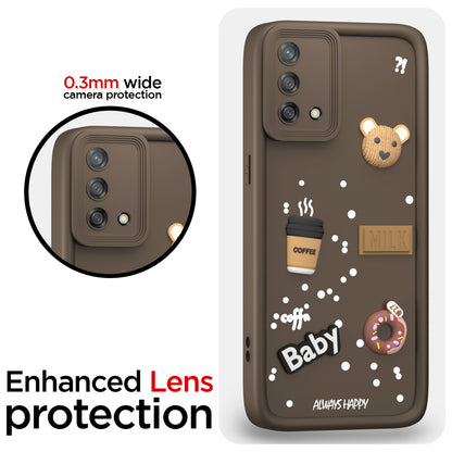 Pikkme Oppo F21 Pro 5G / F21s Pro 5G Cute Fun Cartoon 3D Bear Coffee Back Cover (Black)