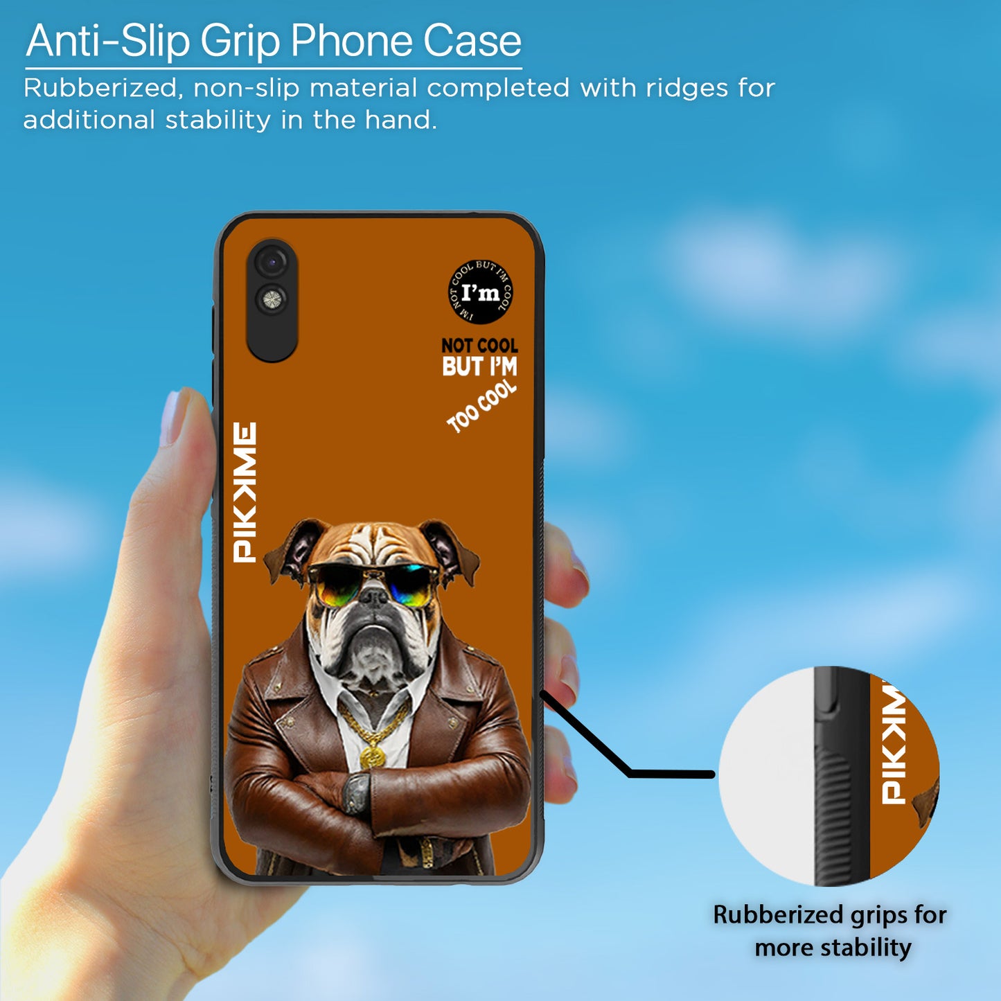 Pikkme Back Cover Pc Tpu + Printed Cool Funky Stylish Brown Dog Swag Raised Edges Camera Protection |Bumper Case For Redmi 9A (Design 10)