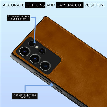Pikkme Samsung Galaxy S23 Ultra 5G Leatherback Back Case | Brown