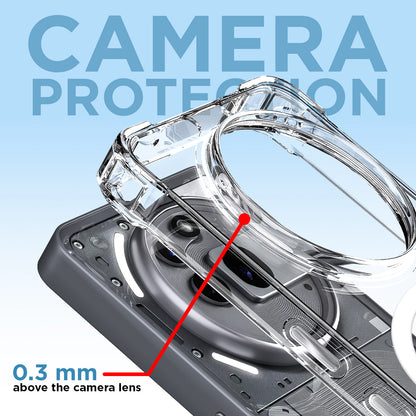 Pikkme Nothing Phone 3a Pro 5G PC + TPU Mag-Safe Clear Transparent Back Cover (Transparent)