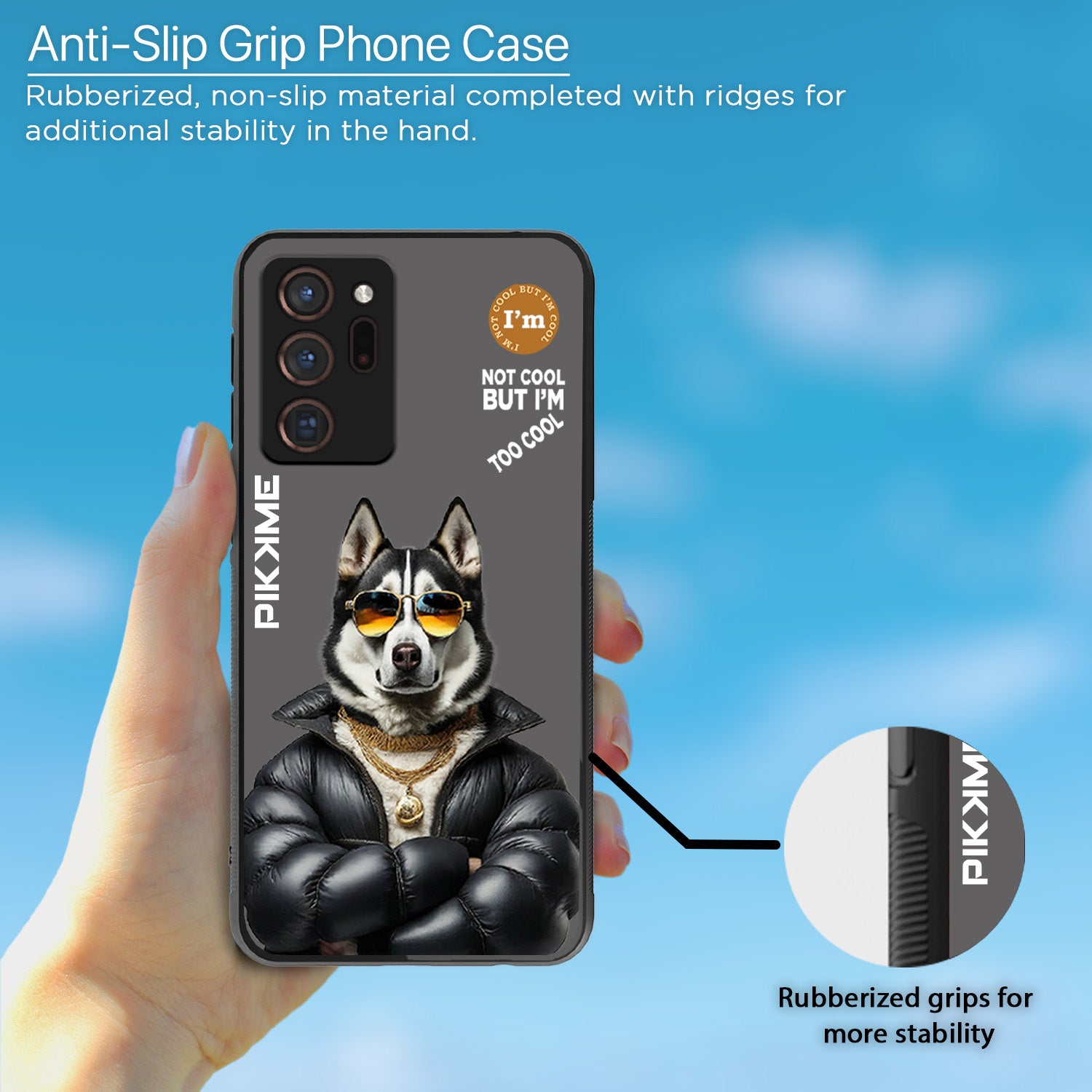 Pikkme Back Cover Pc Tpu + Printed Cool Funky Stylish Grey Dog Swag Raised Edges Camera Protection |Bumper Case For Samsung Galaxy Note 20 Ultra (Design 02)