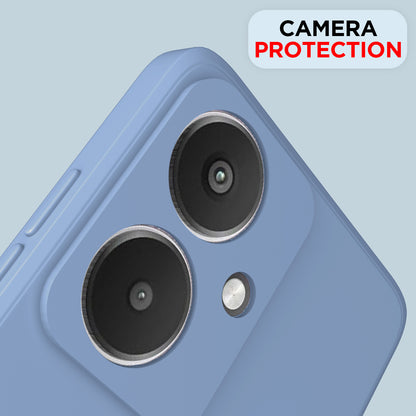 Pikkme Redmi 13C 5G Soft Matte Liquid Silicone Back Cover (Aqua Blue)