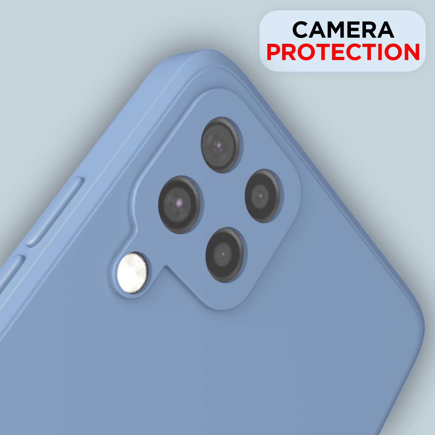 Pikkme Samsung Galaxy M32 4G / M32 Prime / F22 4G Soft Matte Liquid Silicone Back Cover (Aqua Blue)