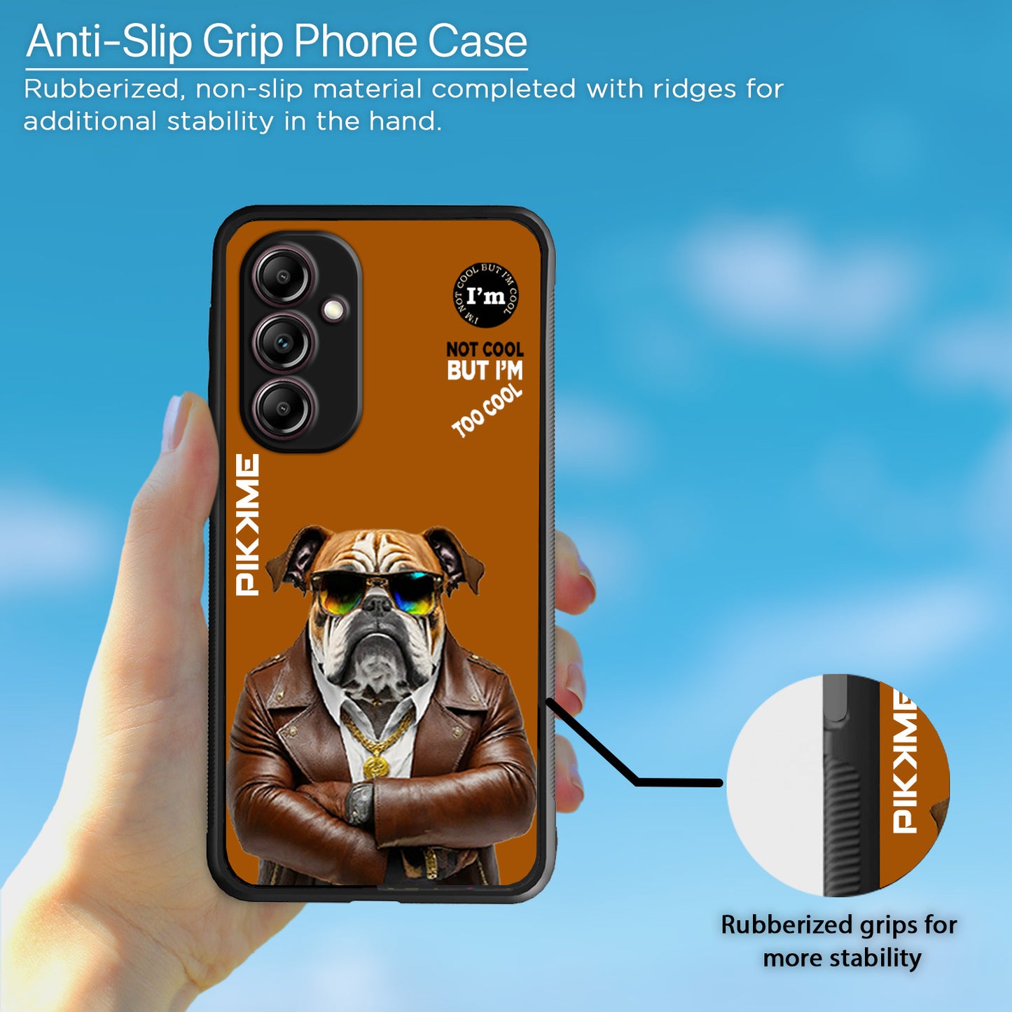 Pikkme Back Cover Pc Tpu + Printed Cool Funky Stylish Brown Dog Swag Raised Edges Camera Protection |Bumper Case For Samsung Galaxy M14 (Design 10)