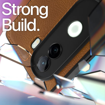 Pikkme Vivo V40e / iQOO Z9s 5G Leather Back Case | Brown