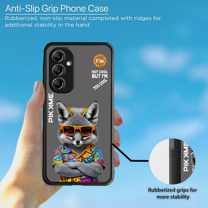 Pikkme Back Cover Pc Tpu + Printed Cool Funky Stylish Grey Wolf Swag Raised Edges Camera Protection |Bumper Case For Samsung Galaxy A14 (Design 01)