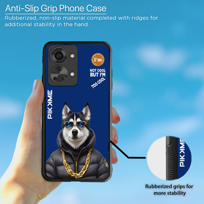 Pikkme Back Cover Pc Tpu + Printed Cool Funky Stylish Blue Dog Swag Raised Edges Camera Protection |Bumper Case For OnePlus Nord 2T 5G (Design 08)