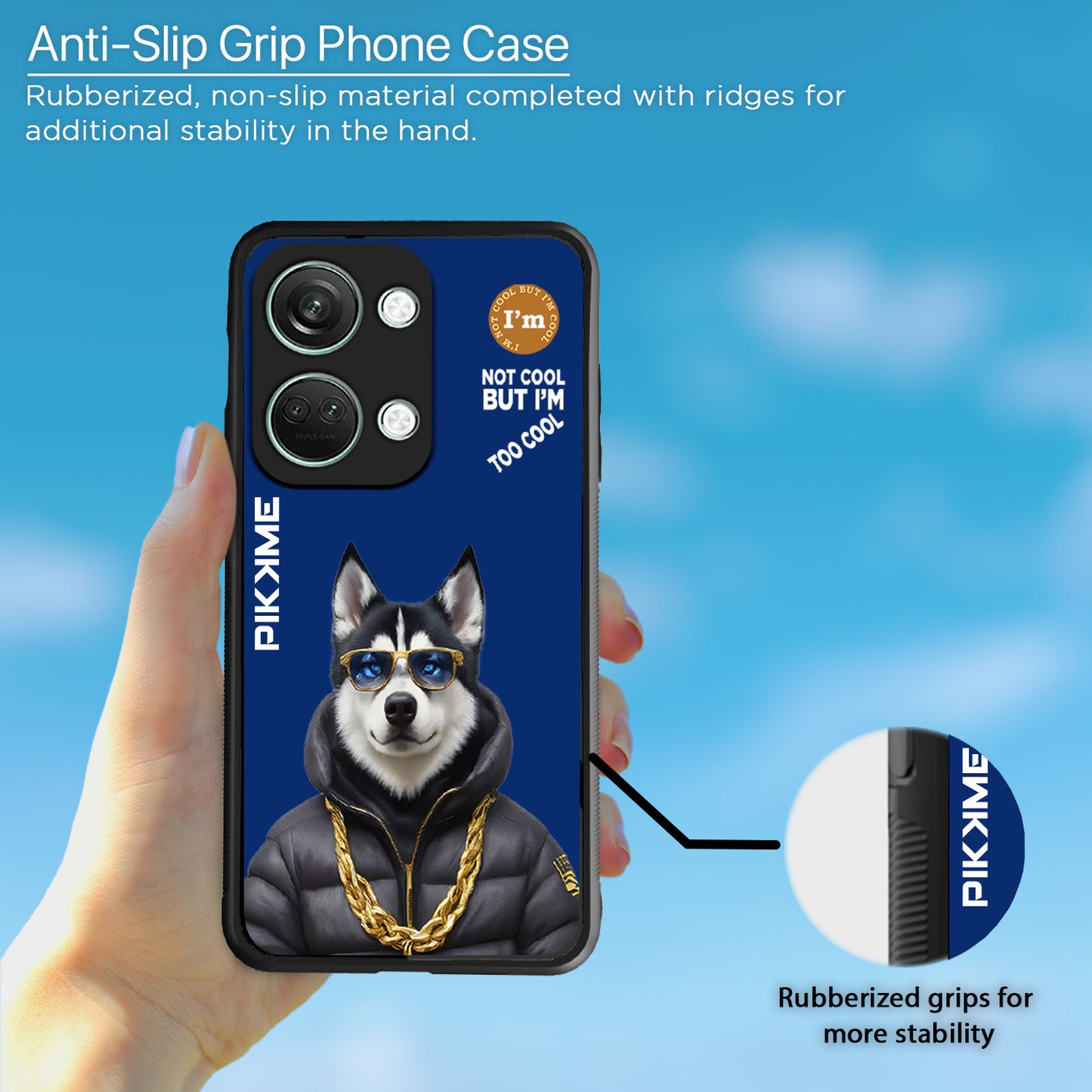 Pikkme Back Cover Pc Tpu + Printed Cool Funky Stylish Blue Dog Swag Raised Edges Camera Protection |Bumper Case For OnePlus Nord 3 5G (Design 08)