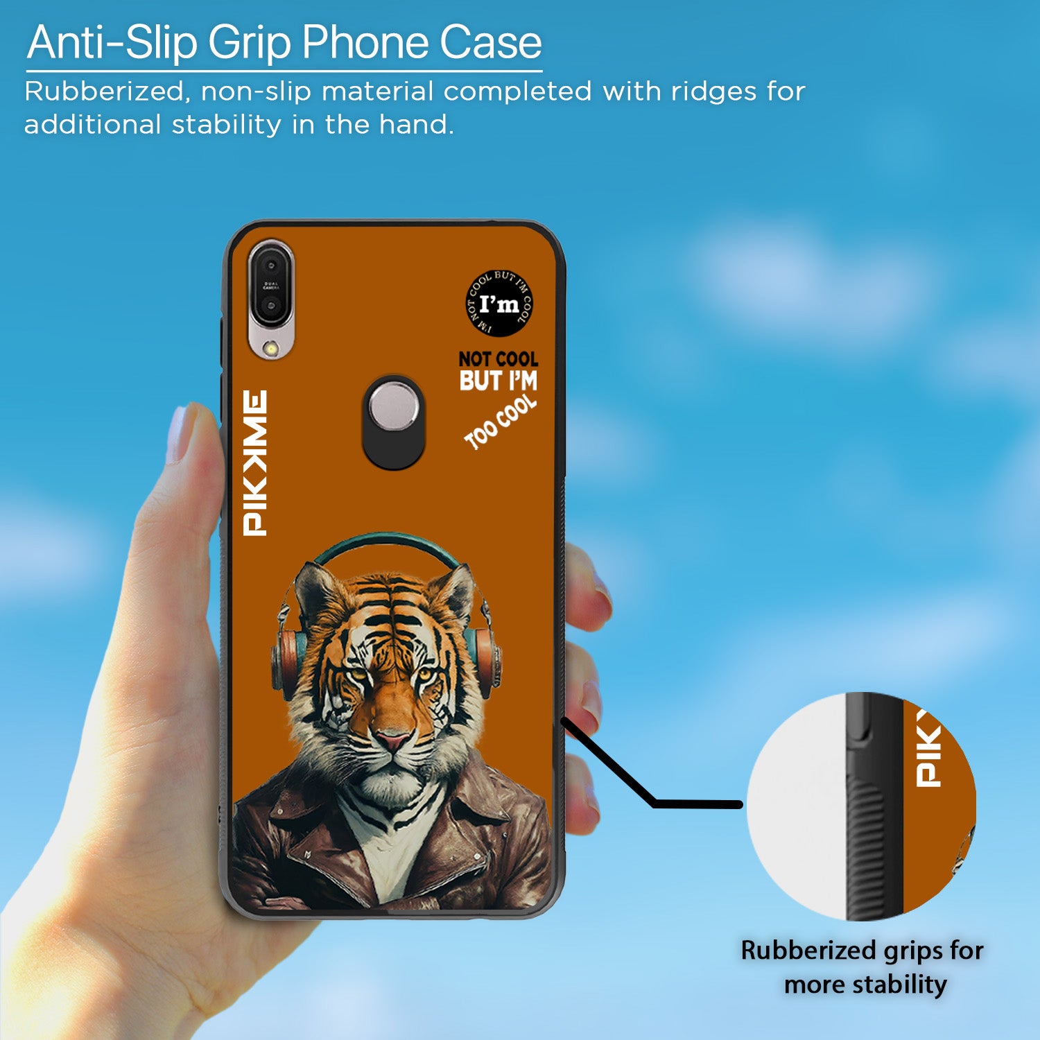 Pikkme Back Cover Pc Tpu + Printed Cool Funky Stylish Brown Tiger Swag Raised Edges Camera Protection |Bumper Case For Asus Max Pro M1 (Design 09)