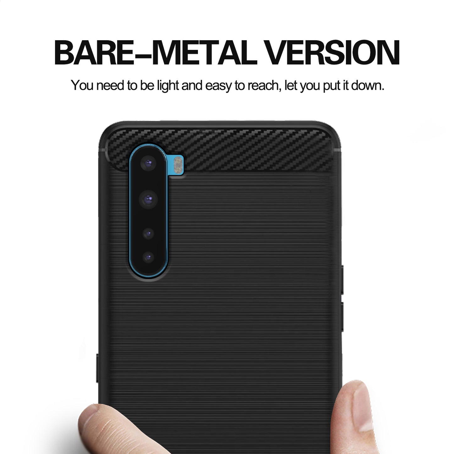 Pikkme OnePlus Nord Hybrid Carbon Fiber Back Cover (Black)