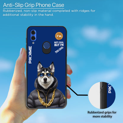 Pikkme Back Cover Pc Tpu + Printed Cool Funky Stylish Blue Dog Swag Raised Edges Camera Protection |Bumper Case For Honor 10 Lite (Design 08)