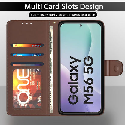 Pikkme Samsung Galaxy M56 5G Double Contrast Flip Cover (Tan)