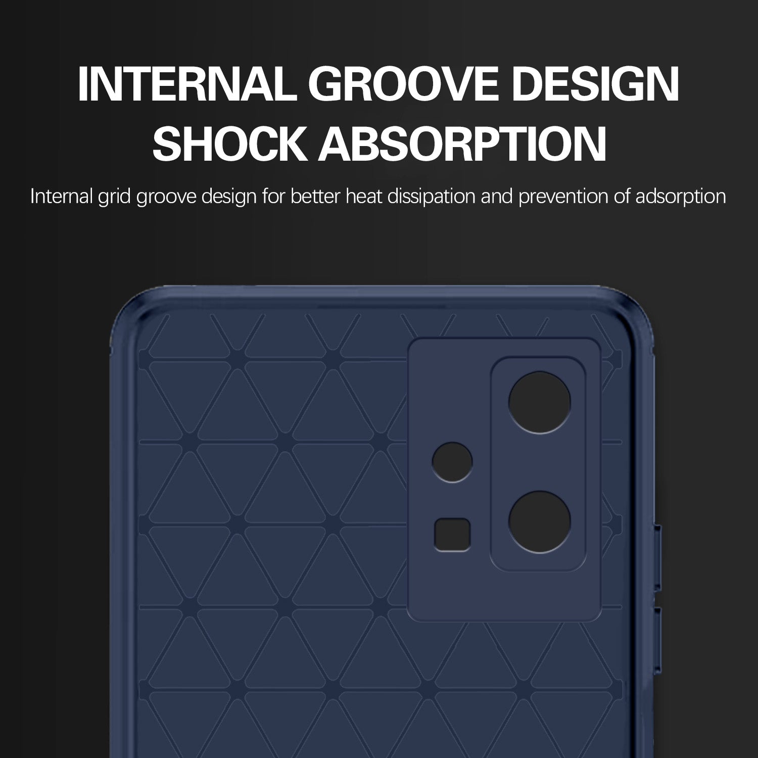 Pikkme Vivo T1 5G / Vivo Y75 5G / IQOO Z6 5G  Hybrid Carbon Fiber Back Cover (Blue)