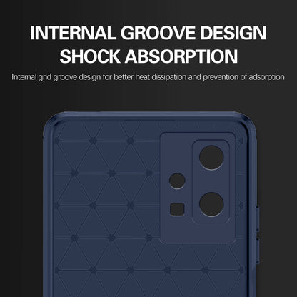 Pikkme Vivo T1 5G / Vivo Y75 5G / IQOO Z6 5G  Hybrid Carbon Fiber Back Cover (Blue)