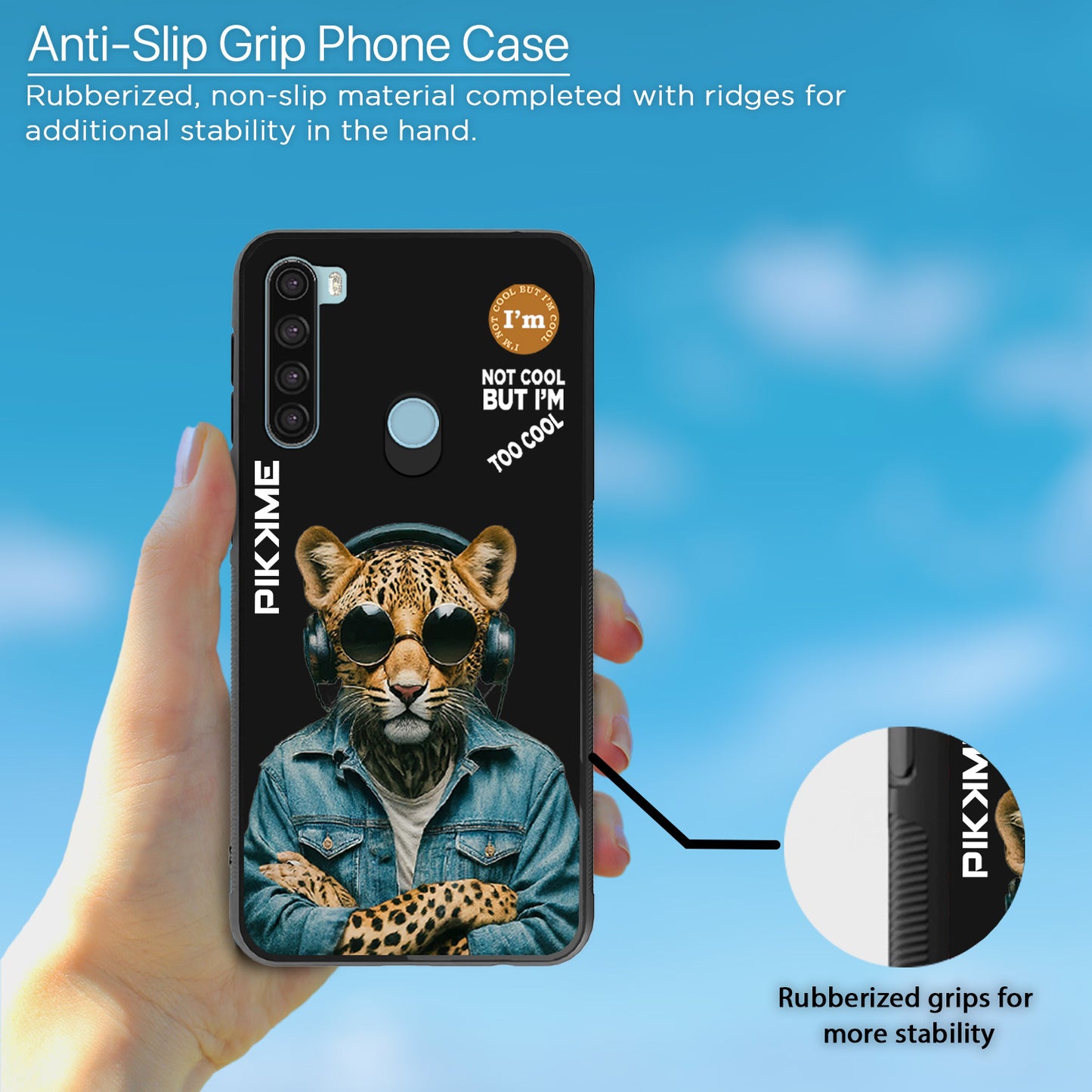 Pikkme Back Cover Pc Tpu + Printed Cool Funky Stylish Black Leopard Swag Raised Edges Camera Protection |Bumper Case For Redmi Note 8 (Design 04)