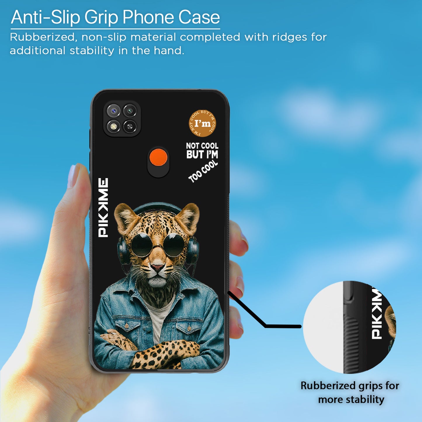 Pikkme Back Cover Pc Tpu + Printed Cool Funky Stylish Black Leopard Swag Raised Edges Camera Protection |Bumper Case For Redmi 9 (Design 04)