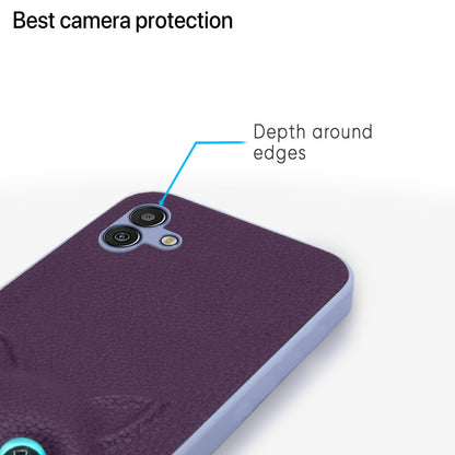 Pikkme Samsung Galaxy M04 Kitty Back Cover (Purple)