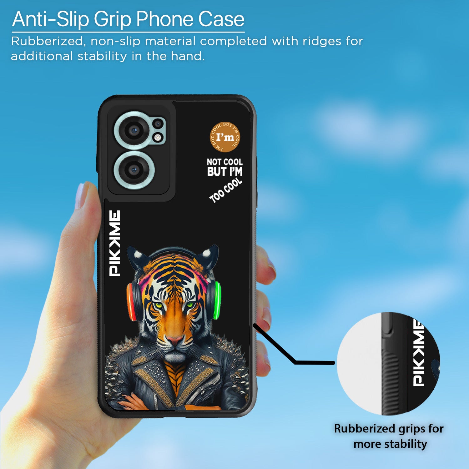 Pikkme Back Cover Pc Tpu + Printed Cool Funky Stylish Black Tiger Swag Raised Edges Camera Protection |Bumper Case For OnePlus Nord Ce 2 5G