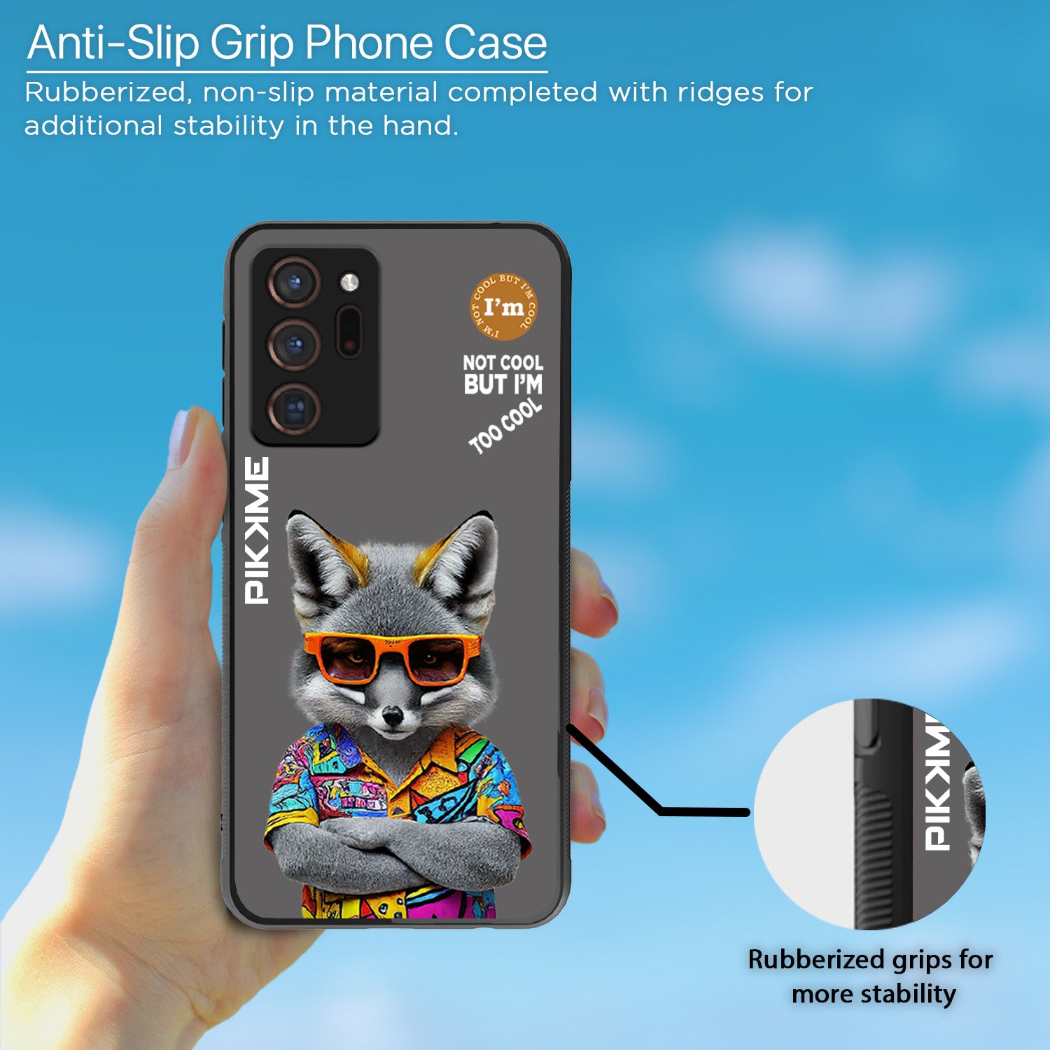 Pikkme Back Cover Pc Tpu + Printed Cool Funky Stylish Grey Wolf Swag Raised Edges Camera Protection |Bumper Case For Samsung Galaxy Note 20 Ultra (Design 01)