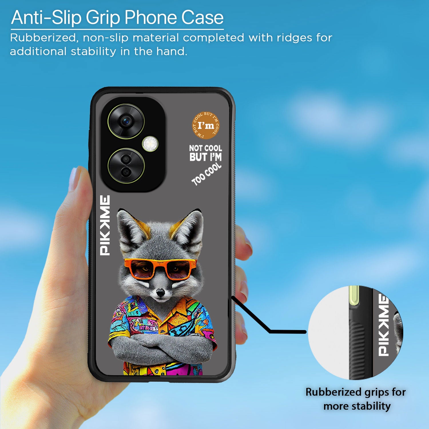 Pikkme Back Cover Pc Tpu + Printed Cool Funky Stylish Grey Wolf Swag Raised Edges Camera Protection |Bumper Case For OnePlus Nord Ce 3 Lite 5G