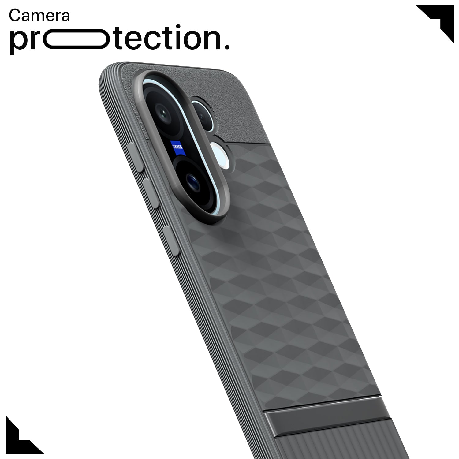 Pikkme Vivo X200 Fe 5G Shockproof Soft Flexible Gencase Back cover (Grey)