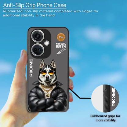 Pikkme Back Cover Pc Tpu + Printed Cool Funky Stylish Grey Dog Swag Raised Edges Camera Protection |Bumper Case For OnePlus Nord Ce 3 5G (Design 02)