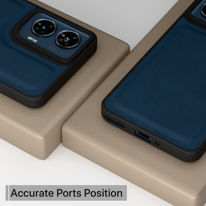Pikkme Motorola Moto Edge 50 Fusion 5G Premium Super Soft-Touch Leatherback Case (Blue)