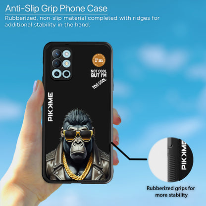 Pikkme Back Cover Pc Tpu + Printed Cool Funky Stylish Black Gorilla Swag Raised Edges Camera Protection |Bumper Case For OnePlus 9R (Design 07)