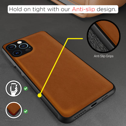 Pikkmei Phone 12 Pro Max Flexible Pu Leather Back Case | Brown