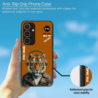 Pikkme Back Cover Pc Tpu + Printed Cool Funky Stylish Brown Tiger Swag Raised Edges Camera Protection |Bumper Case For Samsung Galaxy S24 5G (Design 09)