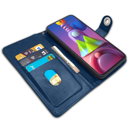 Pikkme Samsung Galaxy M51 Button Flip Cover (Blue)