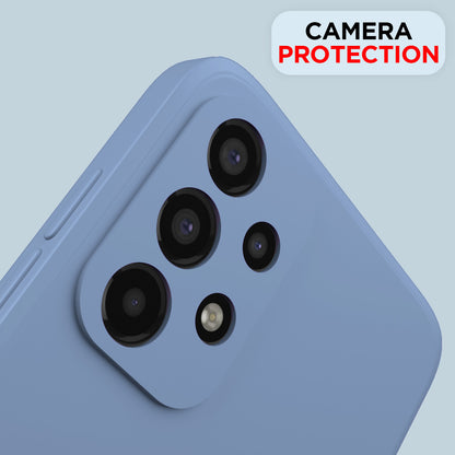 Pikkme Samsung Galaxy A23 4G / A23 5G Soft Matte Liquid Silicone Back Cover (Aqua Blue)