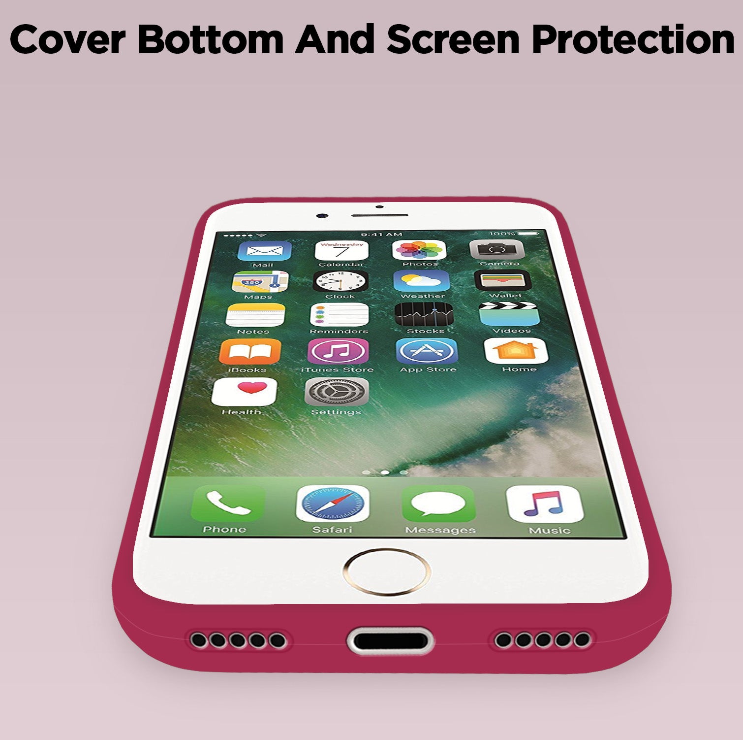 Pikkme iPhone 6 / 6S Back Cove Super Soft Silicone | Bumper Case (Rose Red)