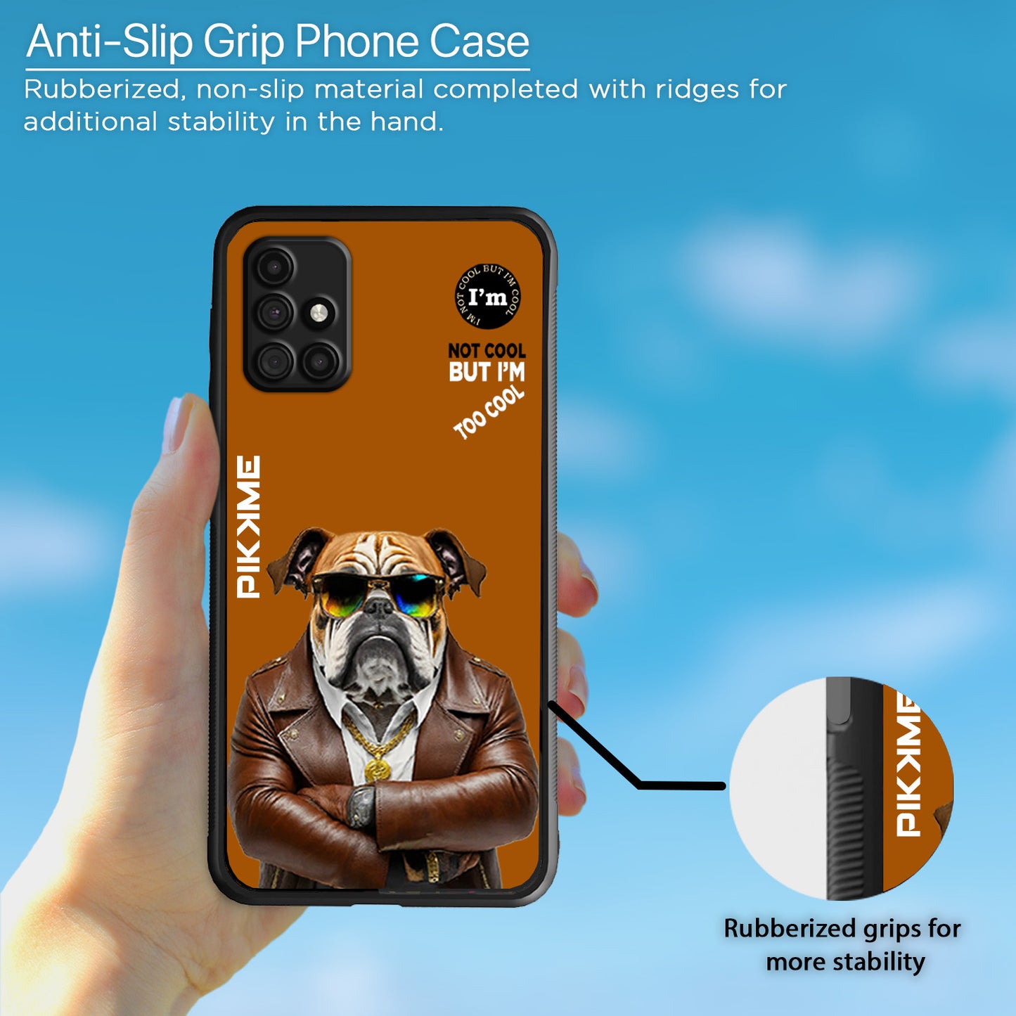 Pikkme Back Cover Pc Tpu + Printed Cool Funky Stylish Brown Dog Swag Raised Edges Camera Protection |Bumper Case For Samsung Galaxy M31s (Design 10)