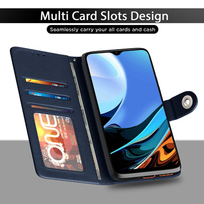 Pikkme Redmi 9 Power Button Flip Cover (Blue)