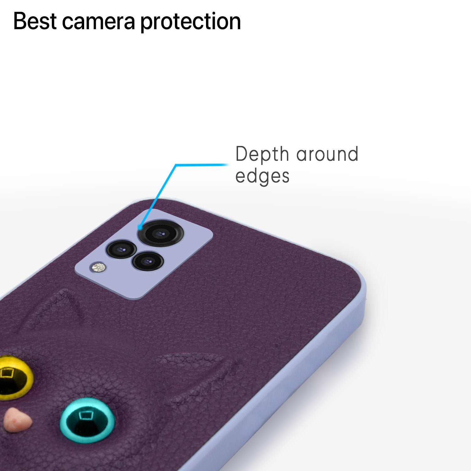 Pikkme Vivo V21 5G Kitty Back Cover (Purple)
