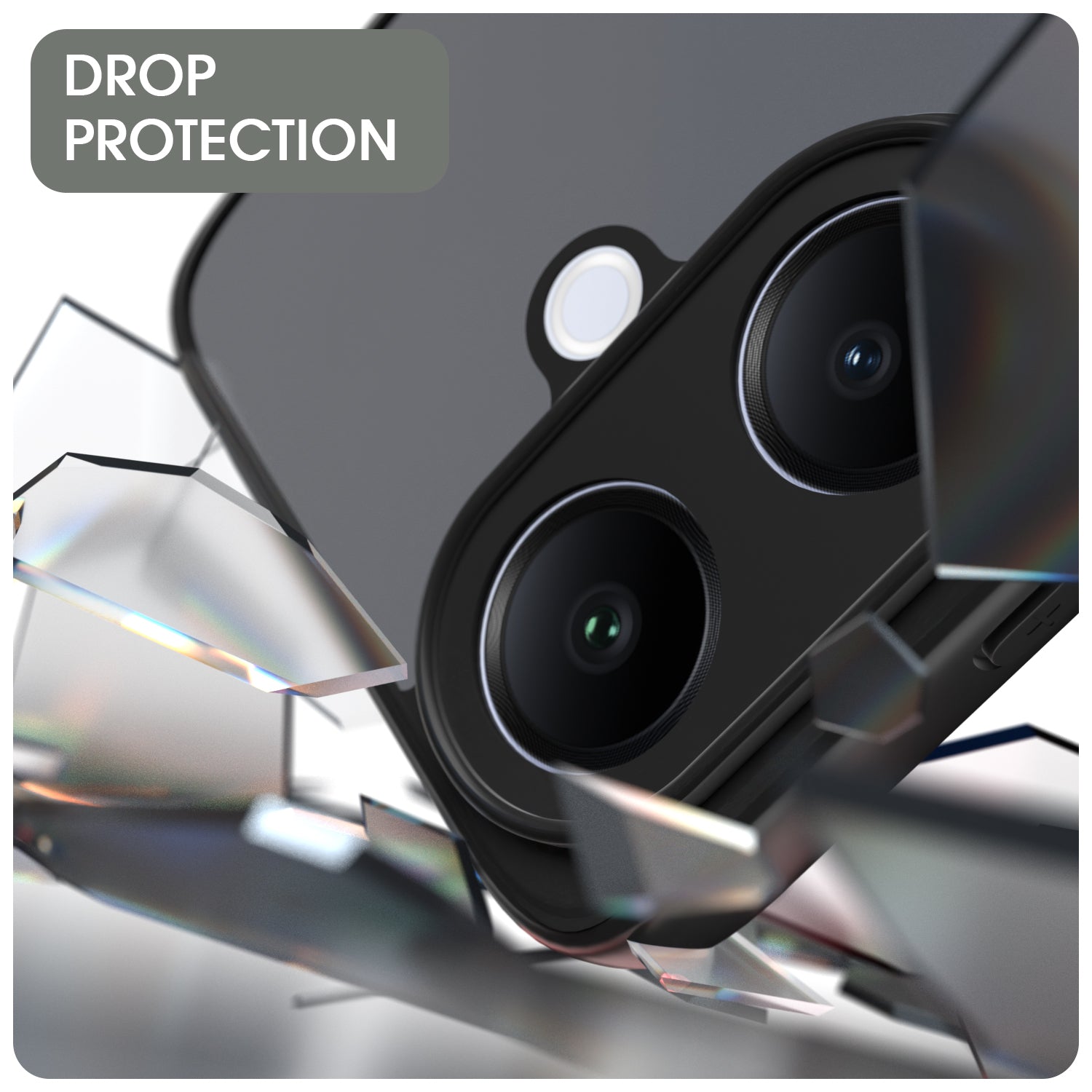 Pikkme Vivo V60 Lite 5G Eagle 2 Mag-Safe Smoke Shockproof Hard Transparent Back Cover (Black)