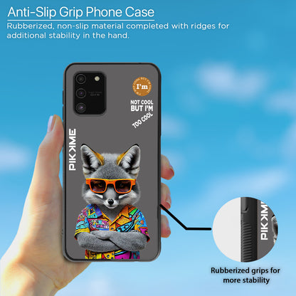 Pikkme Back Cover Pc Tpu + Printed Cool Funky Stylish Grey Wolf Swag Raised Edges Camera Protection |Bumper Case For Samsung Galaxy S10 Lite (Design 01)