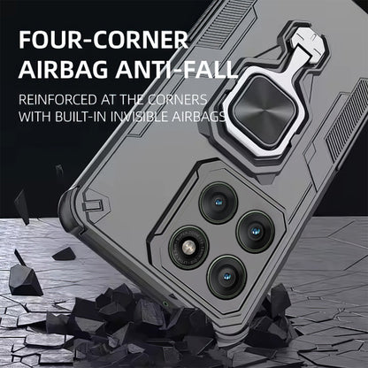 Pikkme Motorola Moto Edge 60 Pro 5G D15 Tough Armor Kisckstand Back Cover (Black)
