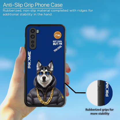 Pikkme Back Cover Pc Tpu + Printed Cool Funky Stylish Blue Dog Swag Raised Edges Camera Protection |Bumper Case For OnePlus Nord (Design 08)