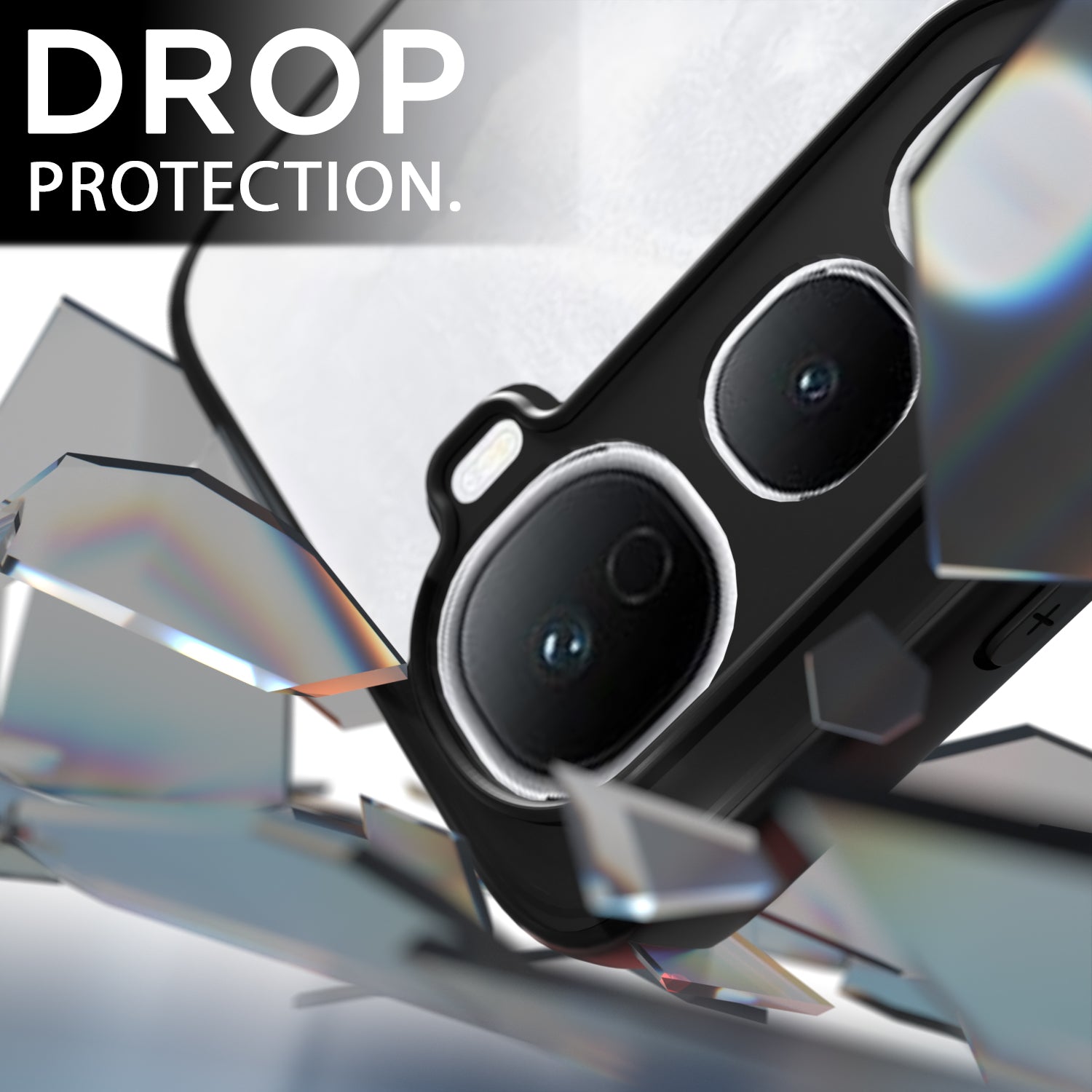 Pikkme Vivo Y400 5G Eagle 2 Mag-Safe Shockproof Hard Transparent Back Cover (Black)