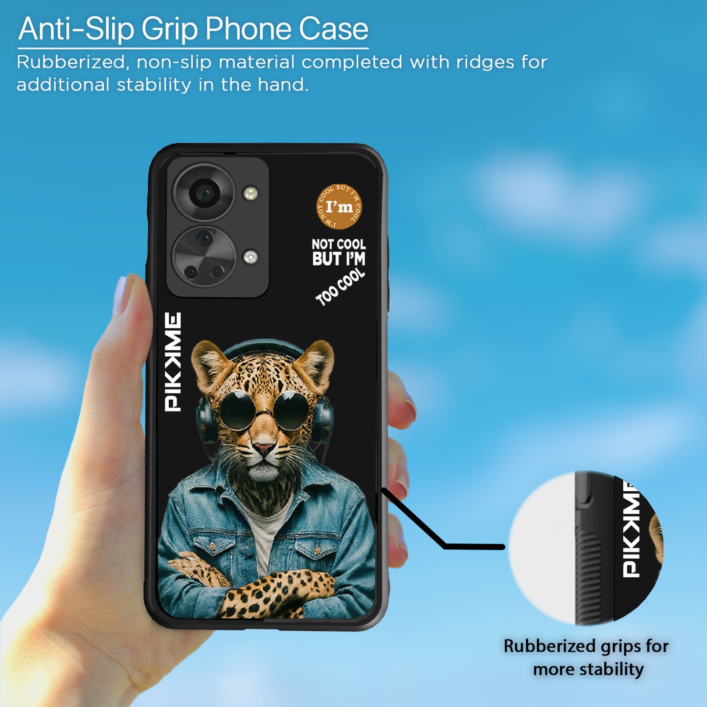 Pikkme Back Cover Pc Tpu + Printed Cool Funky Stylish Black Leopard Swag Raised Edges Camera Protection |Bumper Case For OnePlus Nord 2T 5G (Design 04)