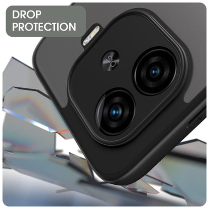 Pikkme iQOO Neo 10R 5G / iQOO Z9 Turbo 5G / Vivo Y200 GT 5G Eagle 2 Mag-Safe Smoke Shockproof Hard Transparent Back Cover (Black)