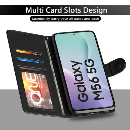 Pikkme Samsung Galaxy M56 5G Vintage Flip Cover (Black)
