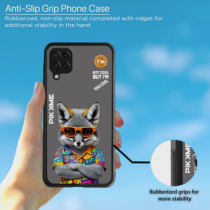 Pikkme Back Cover Pc Tpu + Printed Cool Funky Stylish Grey Wolf Swag Raised Edges Camera Protection |Bumper Case For Samsung Galaxy M12 (Design 01)