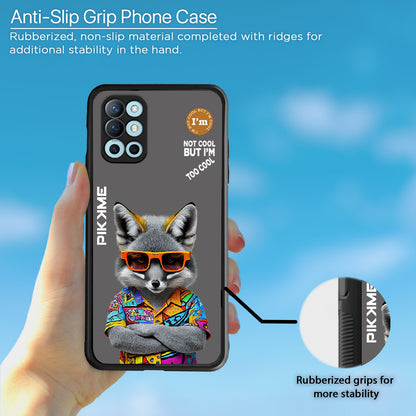 Pikkme Back Cover Pc Tpu + Printed Cool Funky Stylish Grey Wolf Swag Raised Edges Camera Protection |Bumper Case For OnePlus 9R (Design 01)